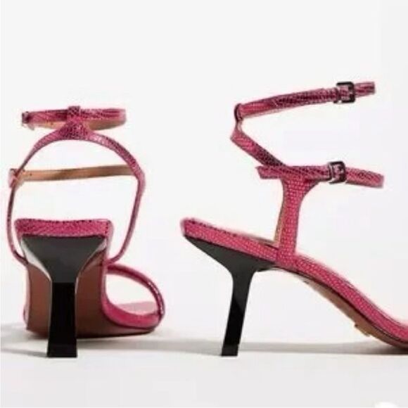NEW Vicenza Strappy Pink Metallic Heels EU 38 US 7 - Picture 9 of 9